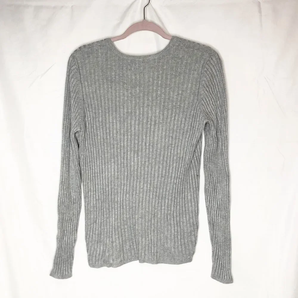 George womens gray ribbed sweater szXL